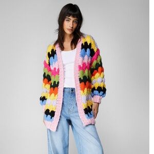 Multi Color Knitted Cardigan